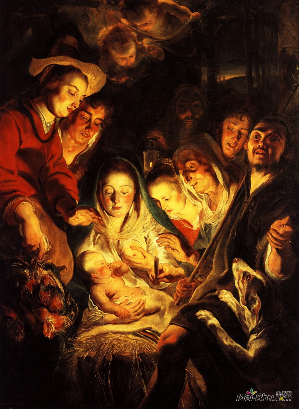 雅各布布·乔登斯(Jacob Jordaens)高清作品《牧羊人的朝拜》