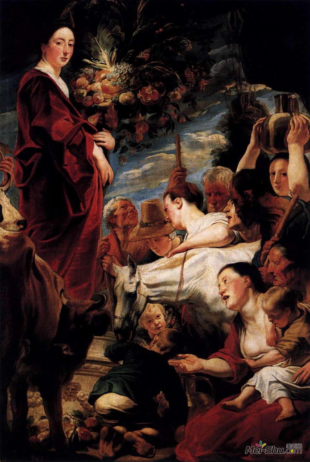 雅各布布·乔登斯(Jacob Jordaens)高清作品《An Offering to Ceres, Goddess of the Harvest》