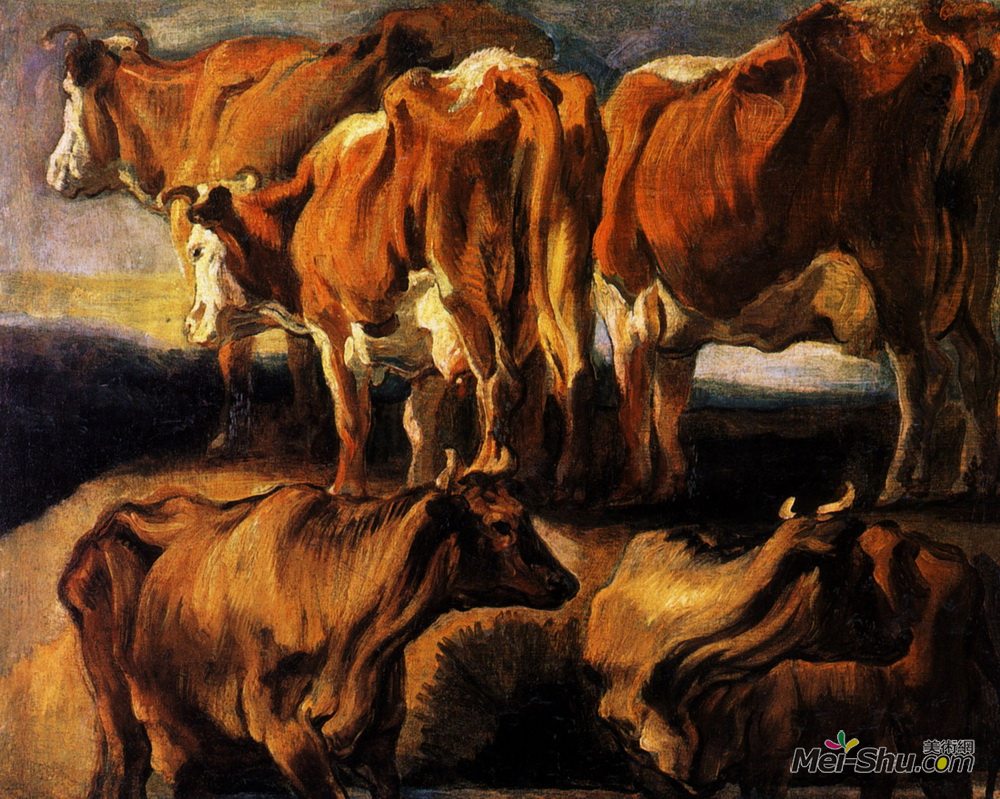 雅各布布·乔登斯(Jacob Jordaens)高清作品《奶牛五项研究》