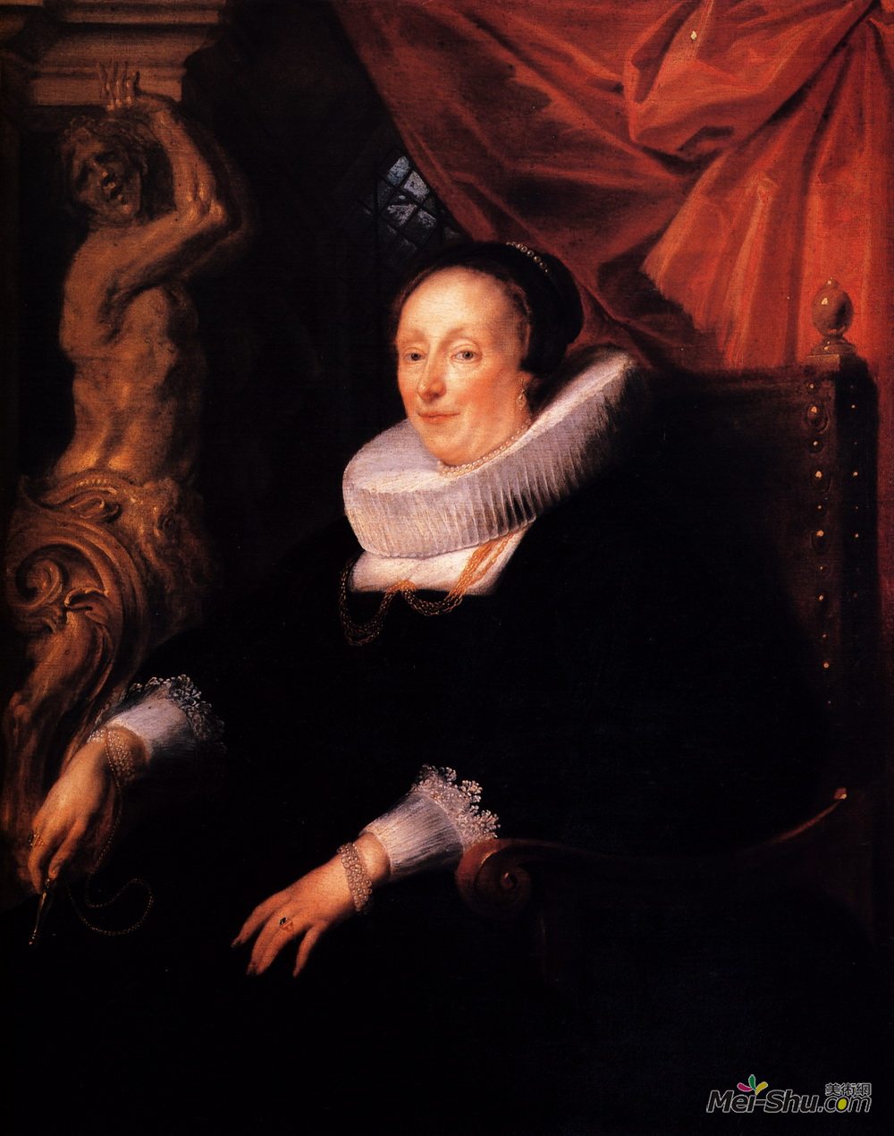 雅各布布·乔登斯(Jacob Jordaens)高清作品《Portrait of the wife of Johan Wierts》