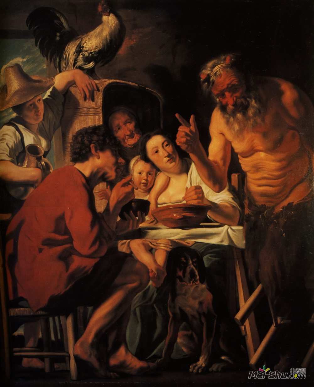 雅各布布·乔登斯(Jacob Jordaens)高清作品《撒旦与农民》