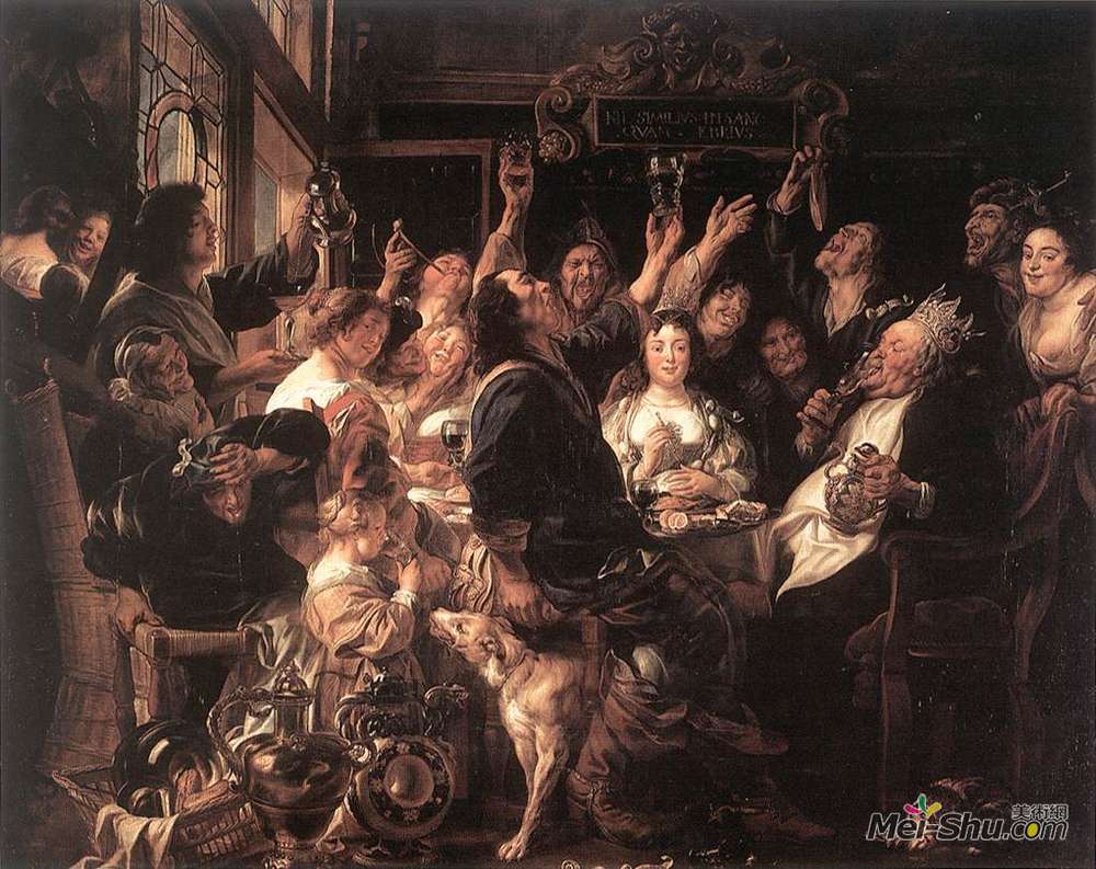 雅各布布·乔登斯(Jacob Jordaens)高清作品《豆豆王》