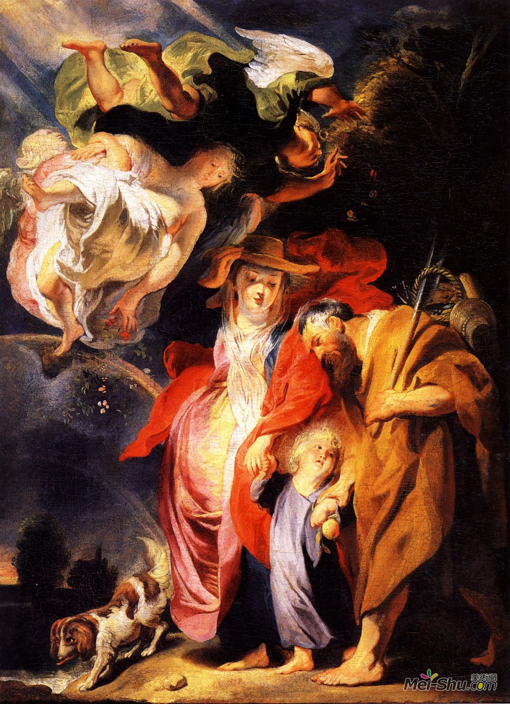 雅各布布·乔登斯(Jacob Jordaens)高清作品《神圣家庭的埃及回归》