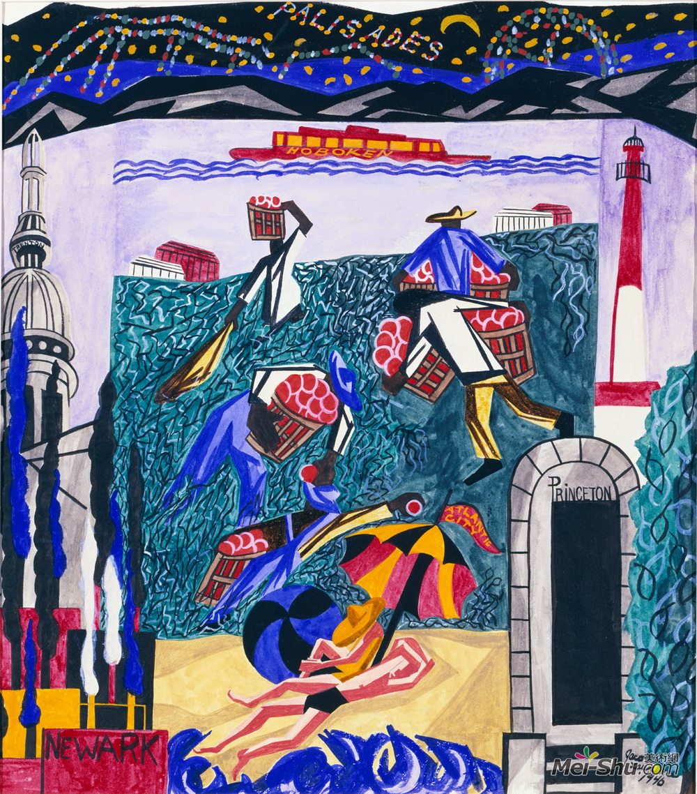 雅各布布·劳伦斯(Jacob Lawrence)高清作品《新泽西，来自美国系列》