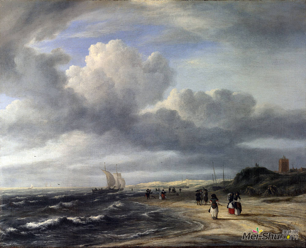 雅各布布·凡·雷斯达尔(Jacob van Ruisdael)高清作品《伊格蒙德海岸》