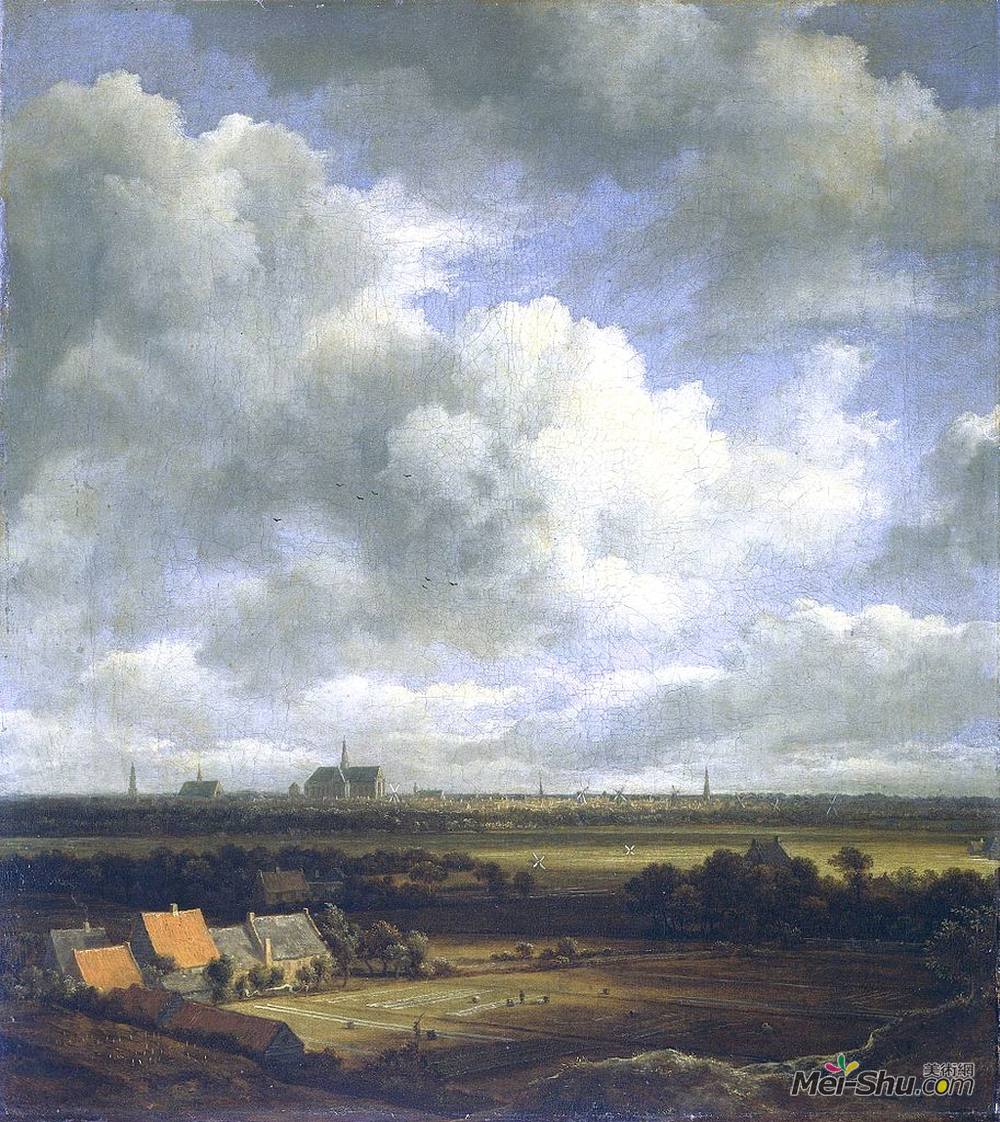 雅各布布·凡·雷斯达尔(Jacob van Ruisdael)高清作品《哈勒姆漂白场前景展望》