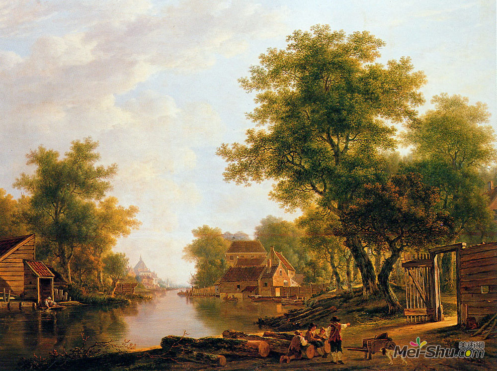 雅各布伯范斯特里(Jacob van Strij)高清作品《多德雷赫特附近的河流景观》