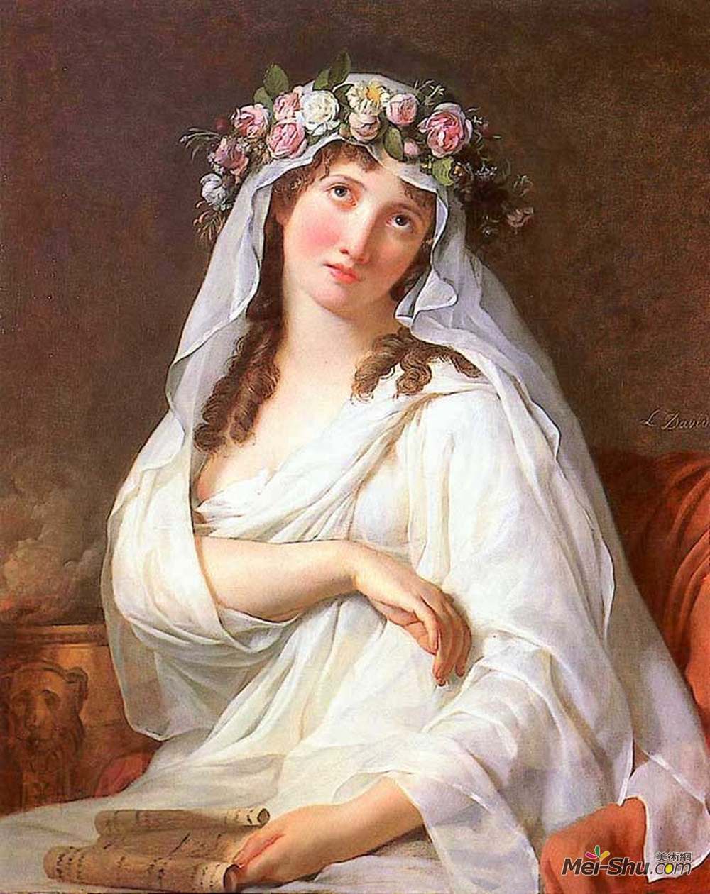 雅克-路易·大卫(Jacques-Louis David)高清作品《盛装鲜花的处女处女》