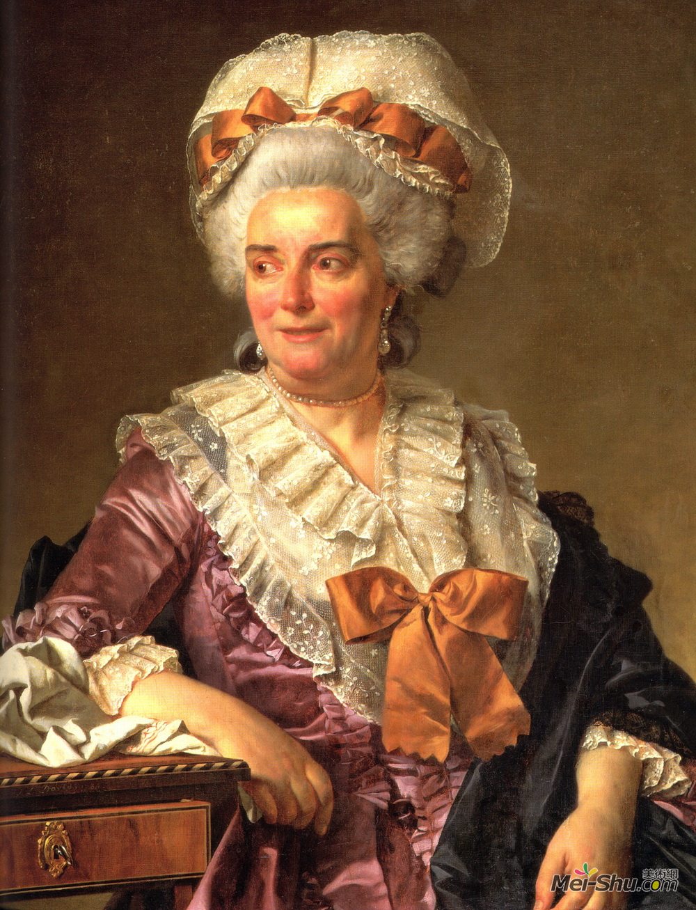 雅克-路易·大卫(Jacques-Louis David)高清作品《Portrait of Madame Charles-Pierre Pecoul, nee Potain, mother》