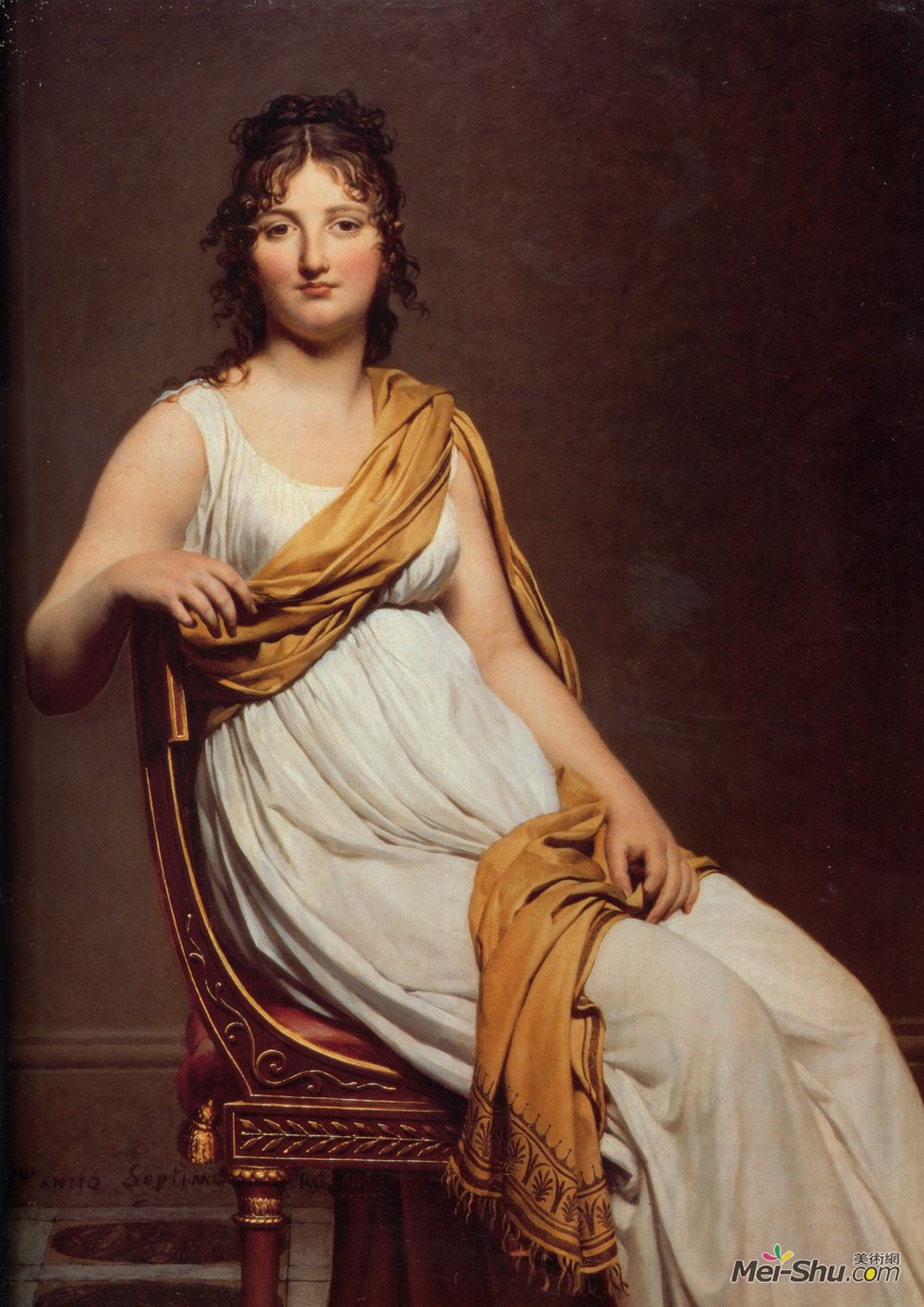 雅克-路易·大卫(Jacques-Louis David)高清作品《Portrait of Madame Raymond de Verninac》