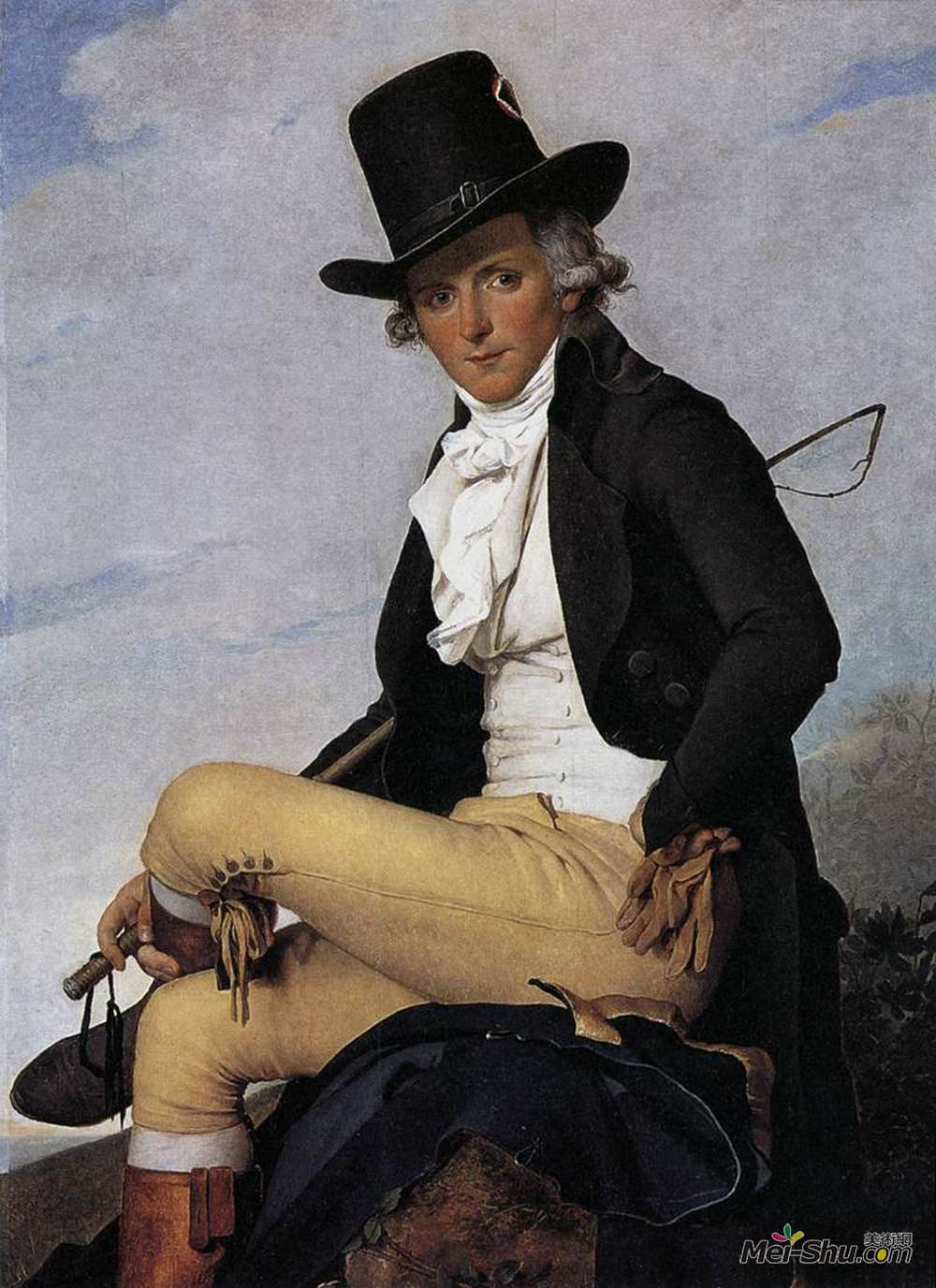 雅克-路易·大卫(Jacques-Louis David)高清作品《Portrait of Pierre Seriziat the artist's brother-in-》