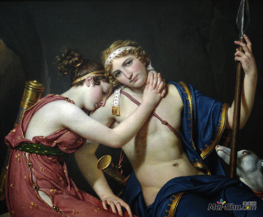 雅克-路易·大卫(Jacques-Louis David)高清作品《The Farewell of Telemachus and Eucharis》