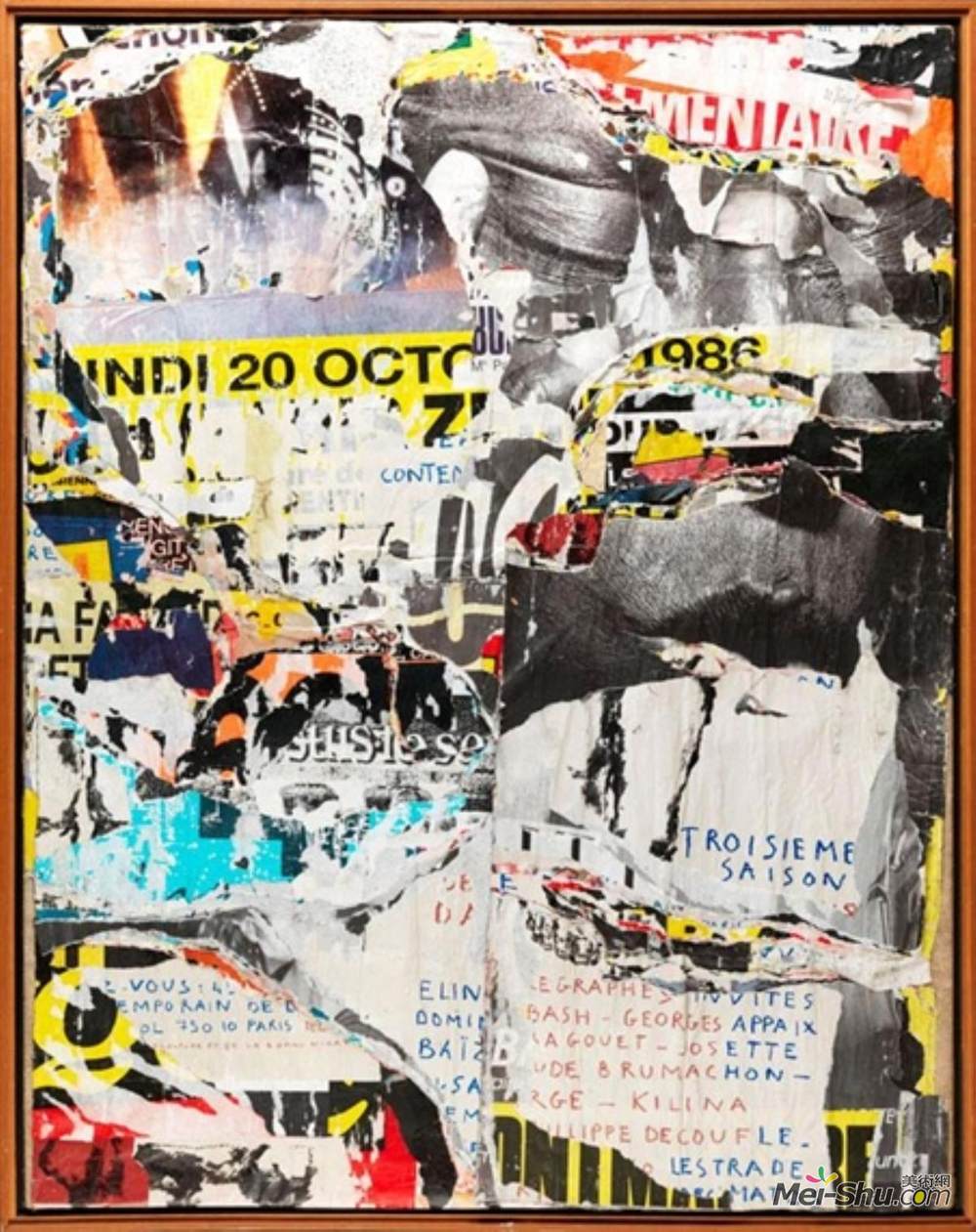 雅克·维勒特莱(Jacques Villeglé)高清作品《和遗传算法的amp?t & ampé- jolivet 1987年5月，7》