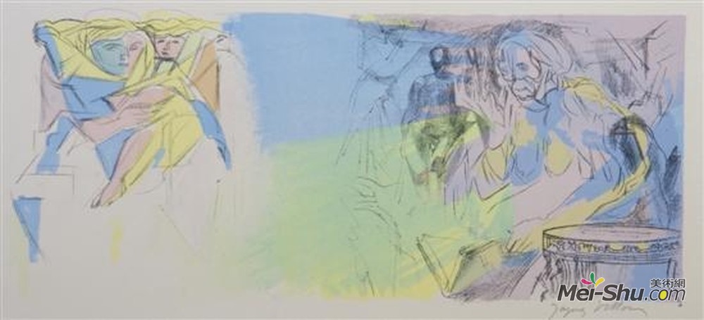 雅克·维隆(Jacques Villon)高清作品《4e Bucolique, Pollion (from Les Bucoliques)》