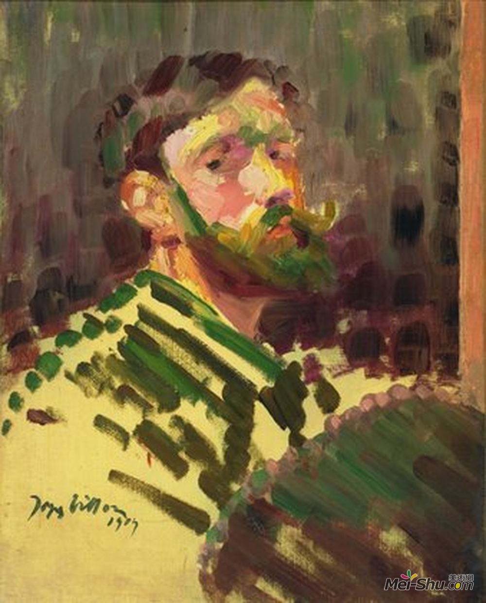 雅克·维隆(Jacques Villon)高清作品《艺术家肖像》