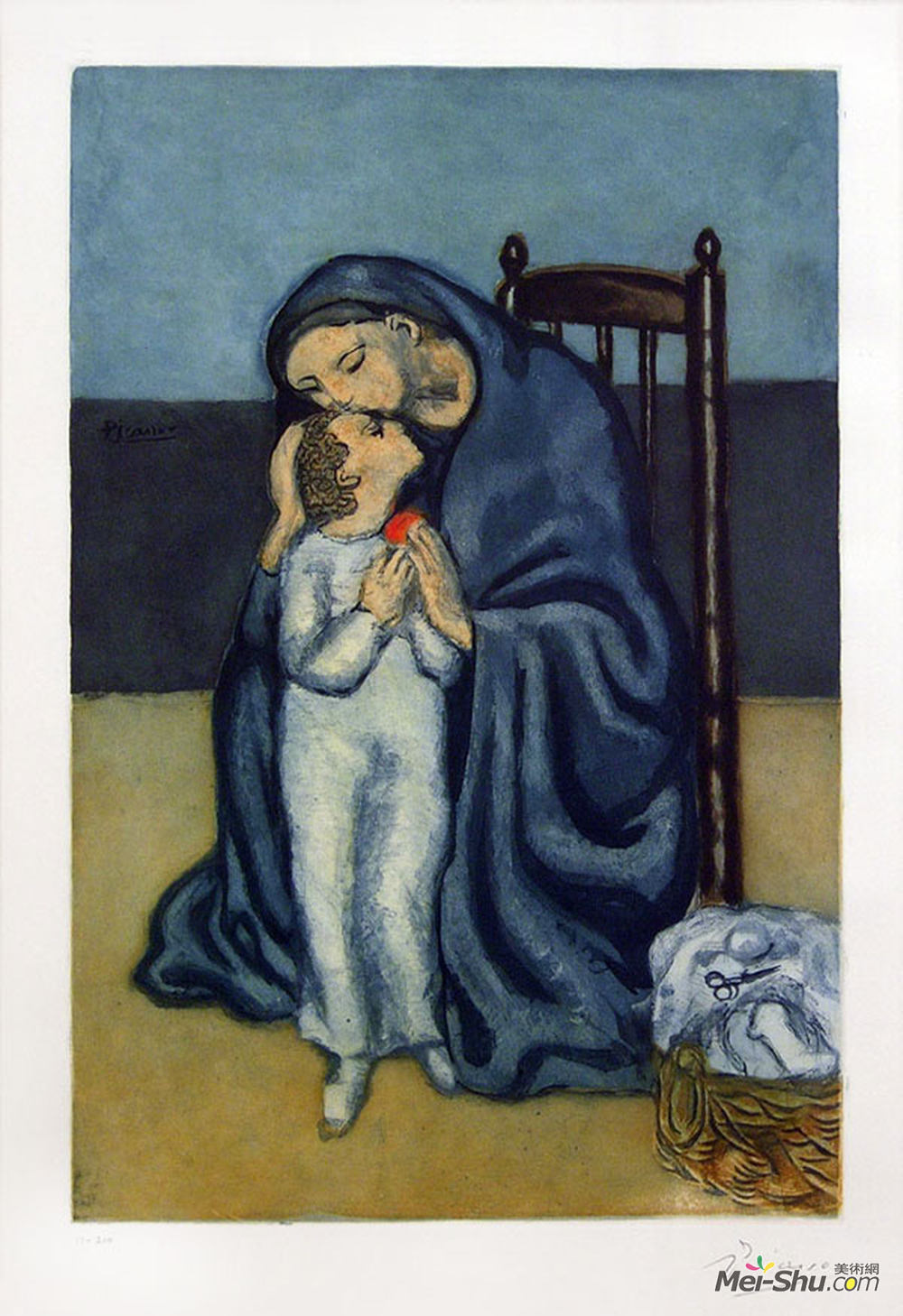 雅克·维隆(Jacques Villon)高清作品《Maternit&é (after Picasso)》