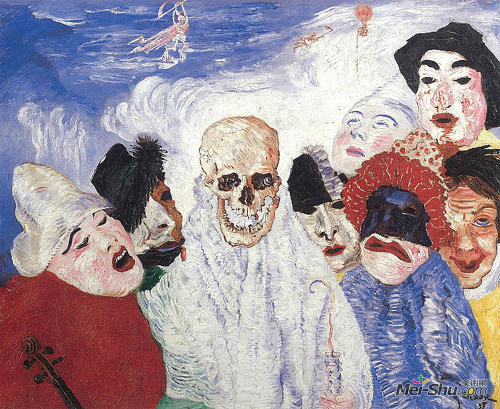 《死亡与面具》詹姆斯·恩索尔(james ensor)高清作品欣赏