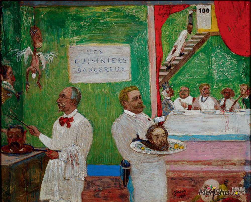 詹姆斯·恩索尔(James Ensor)高清作品《危险的厨师》