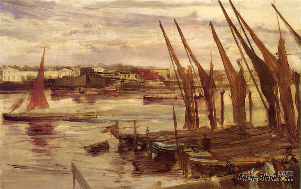 詹姆斯·阿博特·麦克尼尔·惠斯勒(James McNeill Whistler)高清作品《巴特西河段》