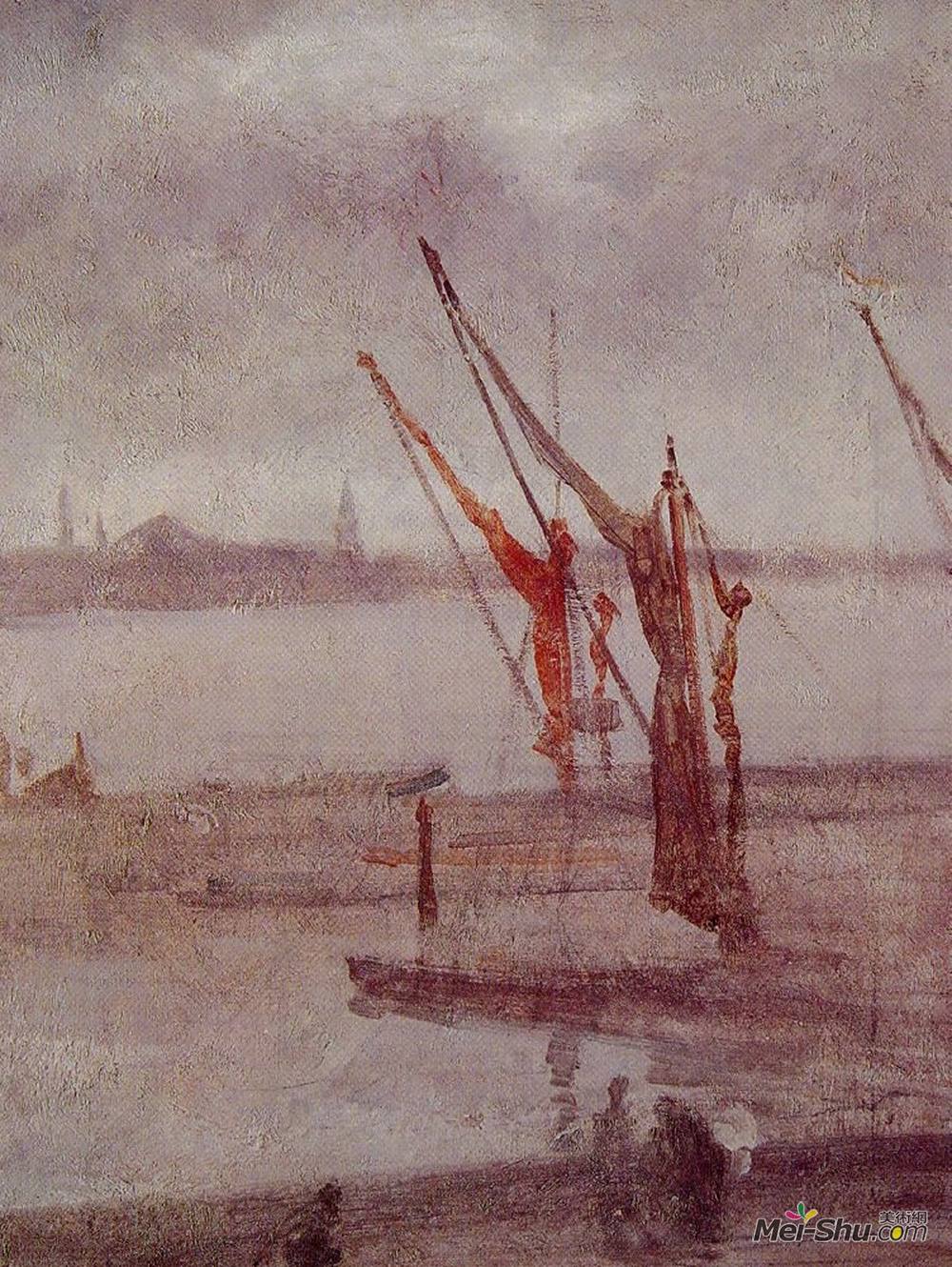 詹姆斯·阿博特·麦克尼尔·惠斯勒(James McNeill Whistler)高清作品《切尔西码头灰银》