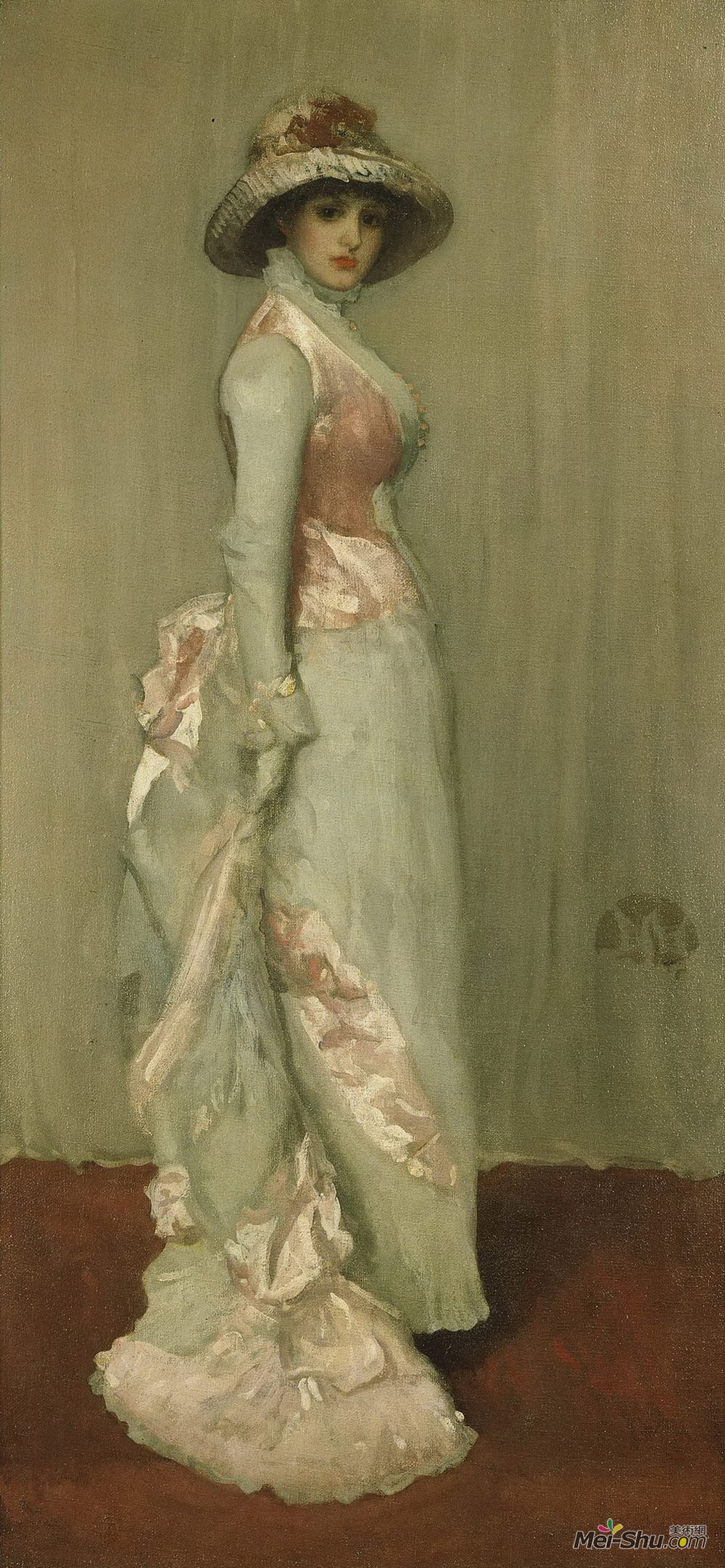 詹姆斯·阿博特·麦克尼尔·惠斯勒(James McNeill Whistler)高清作品《Harmony in Pink and Grey: Lady Meux》