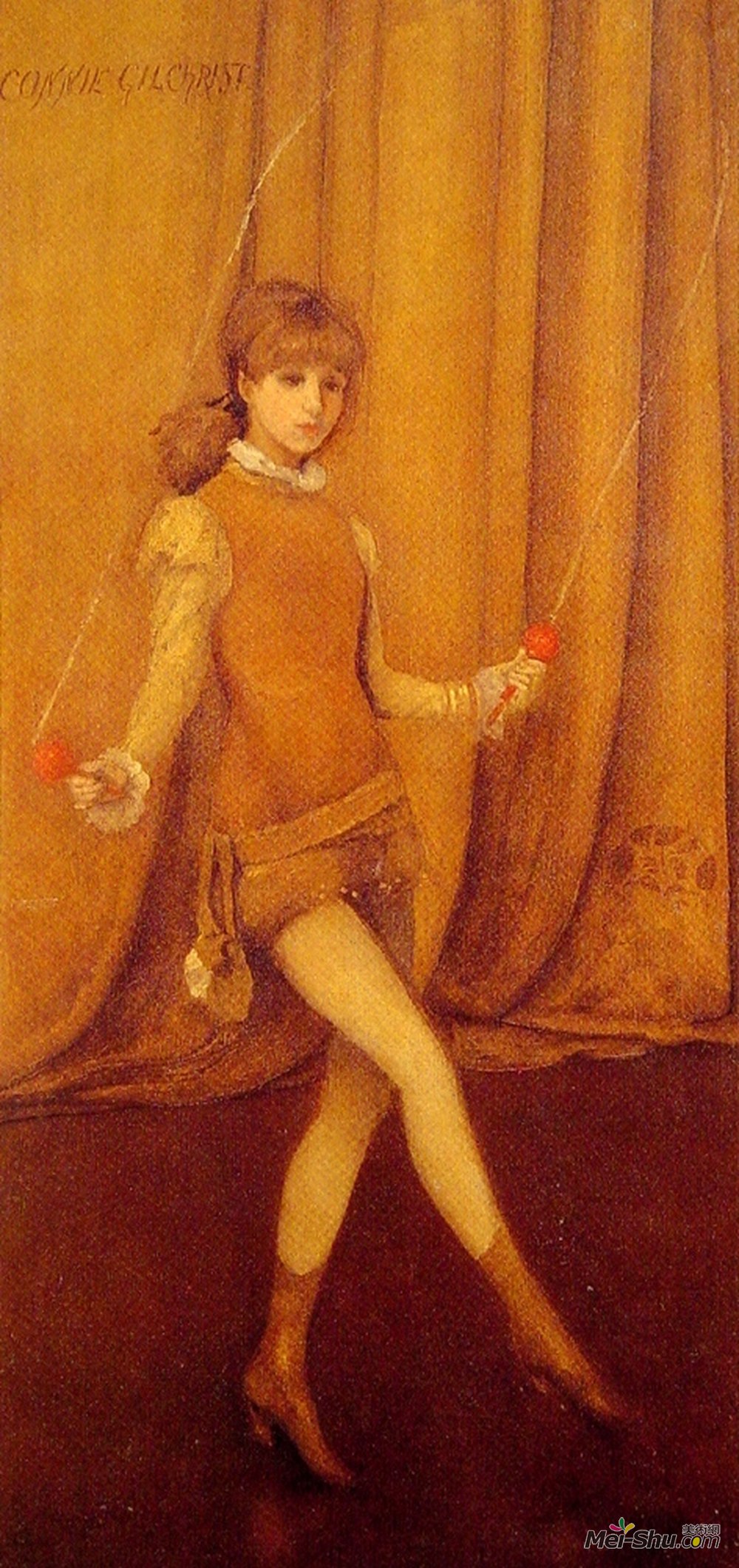 詹姆斯·阿博特·麦克尼尔·惠斯勒(James McNeill Whistler)高清作品《黄金与金的和谐金女郎康妮吉尔克里斯特》