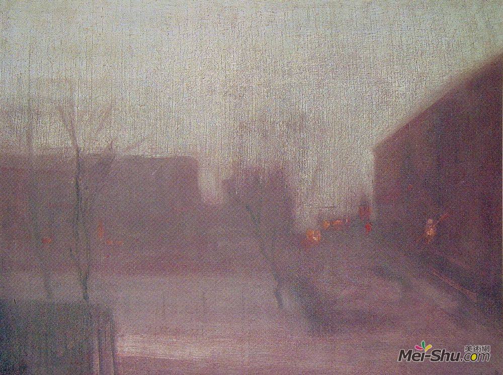 詹姆斯·阿博特·麦克尼尔·惠斯勒(James McNeill Whistler)高清作品《夜总会特拉法加广场切尔西雪》