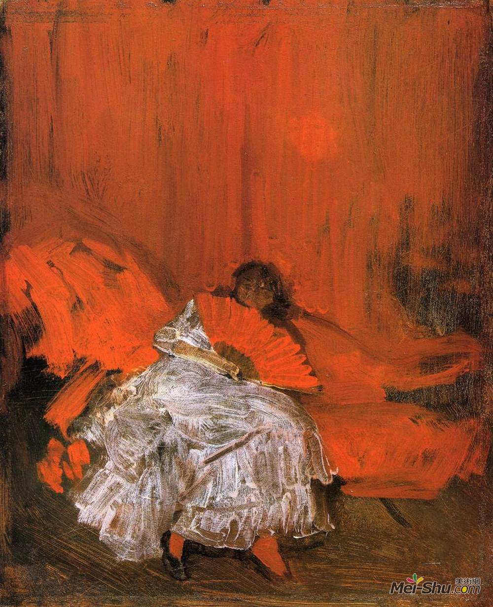 詹姆斯·阿博特·麦克尼尔·惠斯勒(James McNeill Whistler)高清作品《红色和粉红色的小墨菲斯托》