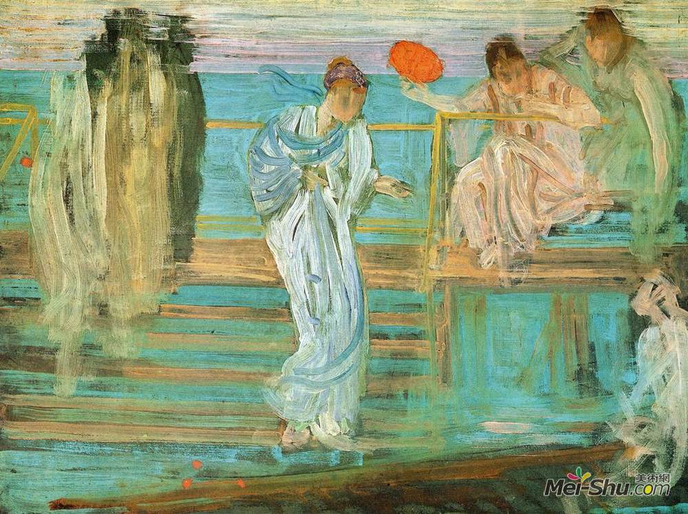詹姆斯·阿博特·麦克尼尔·惠斯勒(James McNeill Whistler)高清作品《白红交响曲》