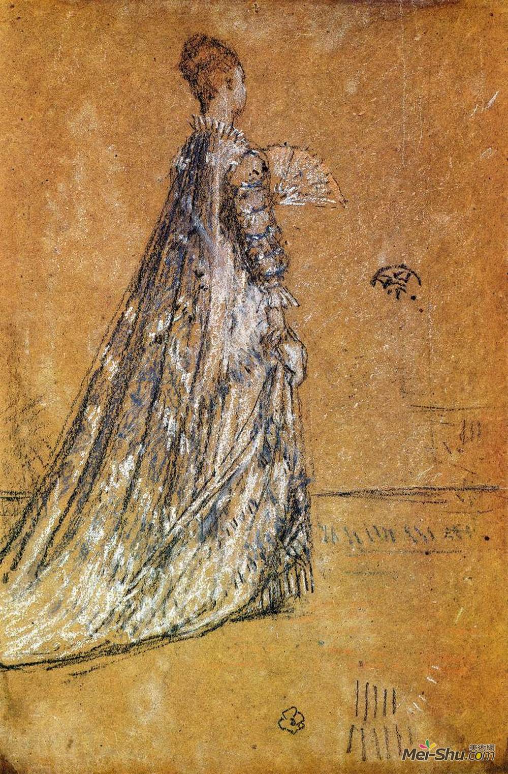 詹姆斯·阿博特·麦克尼尔·惠斯勒(James McNeill Whistler)高清作品《蓝色连衣裙》