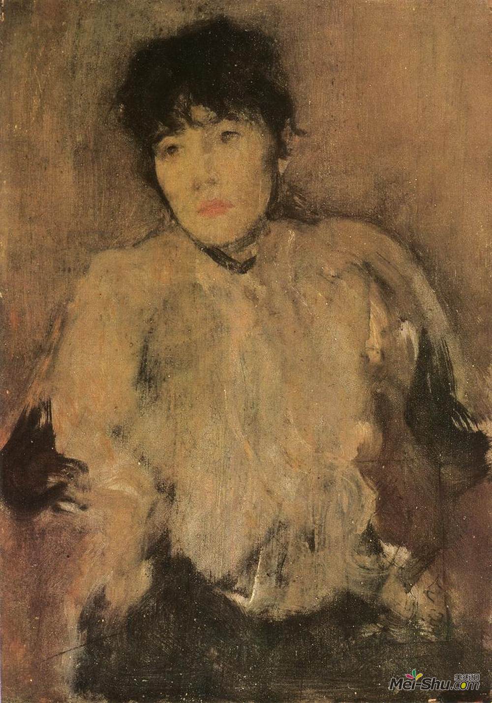 詹姆斯·阿博特·麦克尼尔·惠斯勒(James McNeill Whistler)高清作品《玫瑰围巾》