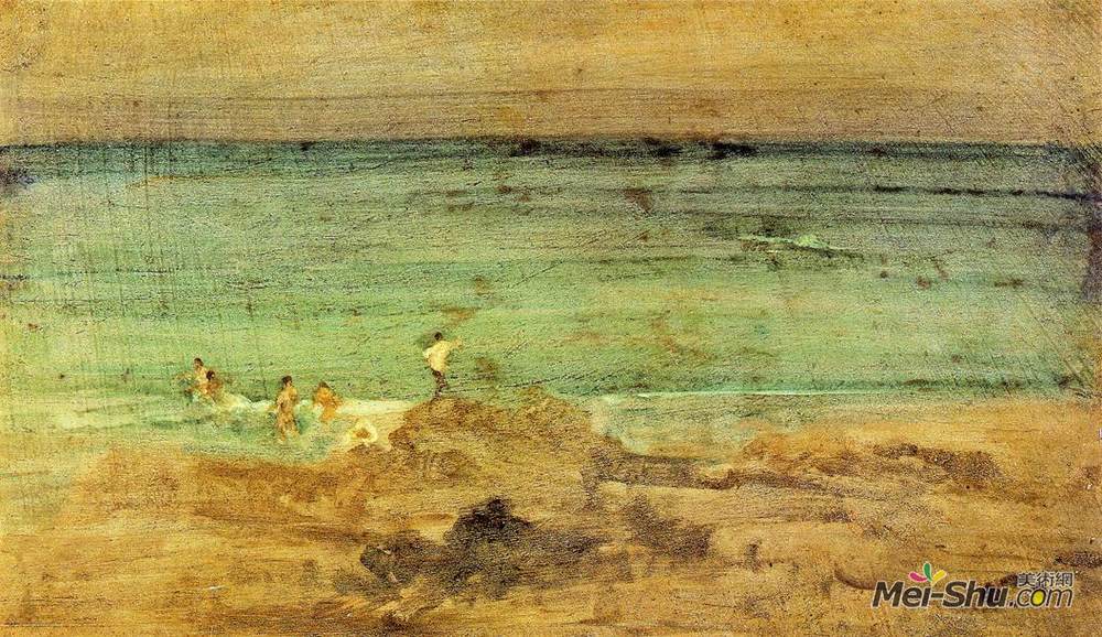 詹姆斯·阿博特·麦克尼尔·惠斯勒(James McNeill Whistler)高清作品《紫色与蓝色：小游泳者》