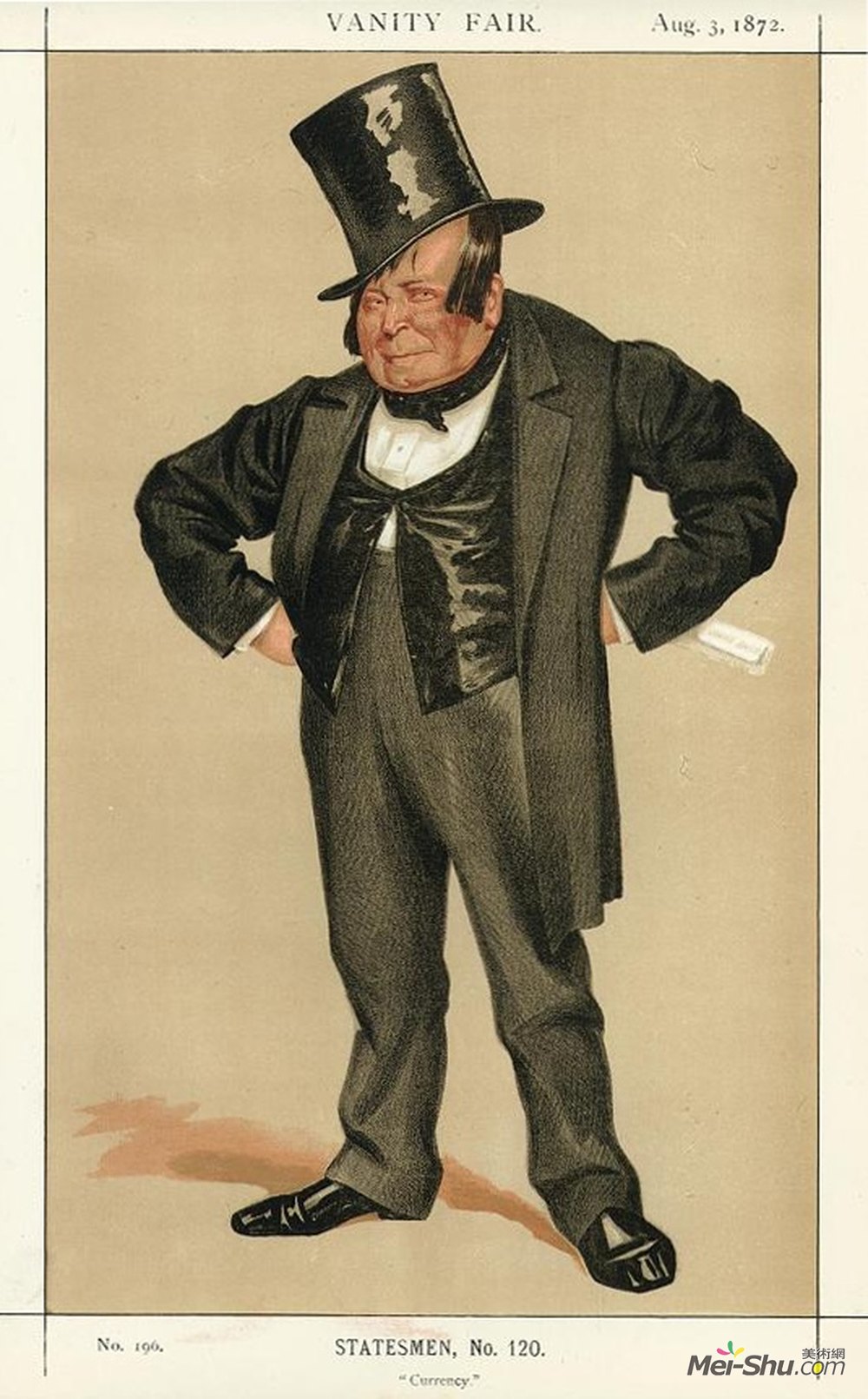 詹姆斯·天梭(James Tissot)高清作品《Caricature of James Delahunty M.P.》