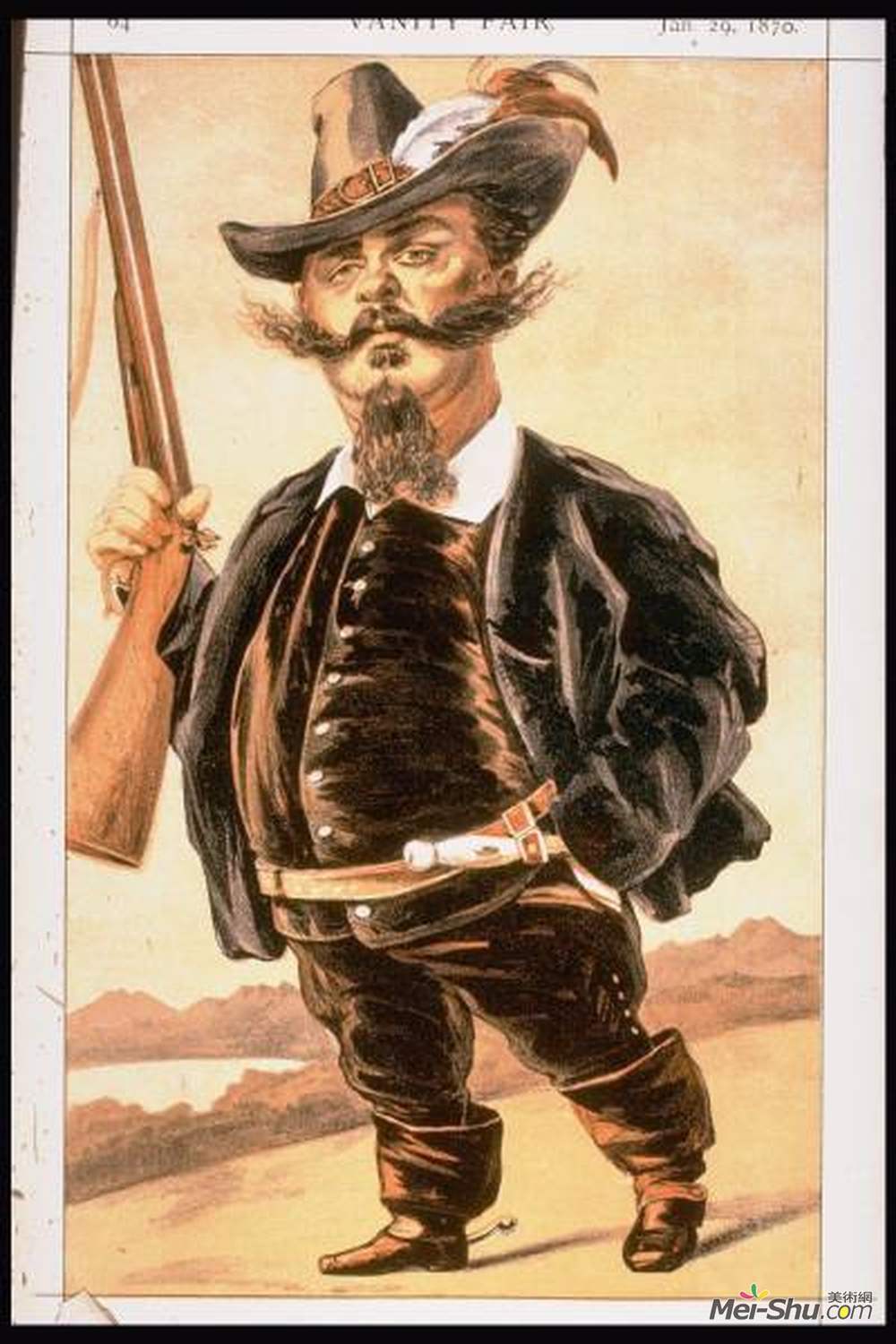 詹姆斯·天梭(James Tissot)高清作品《Caricature of Victor Emmanuel II of Italy》