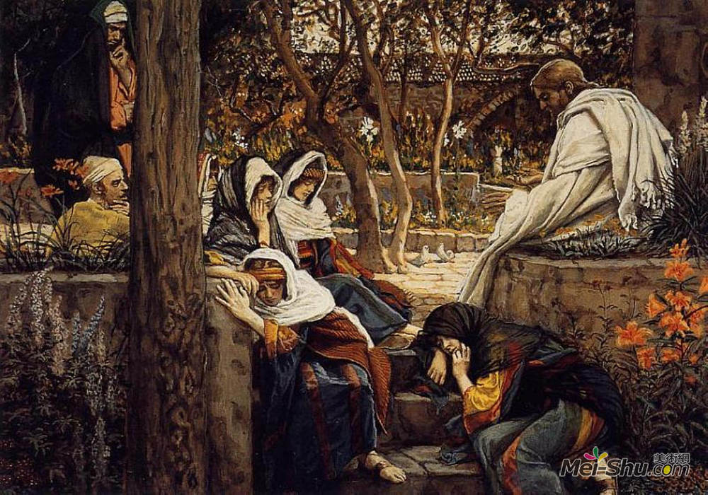 詹姆斯·天梭(James Tissot)高清作品《伯大尼的耶稣》