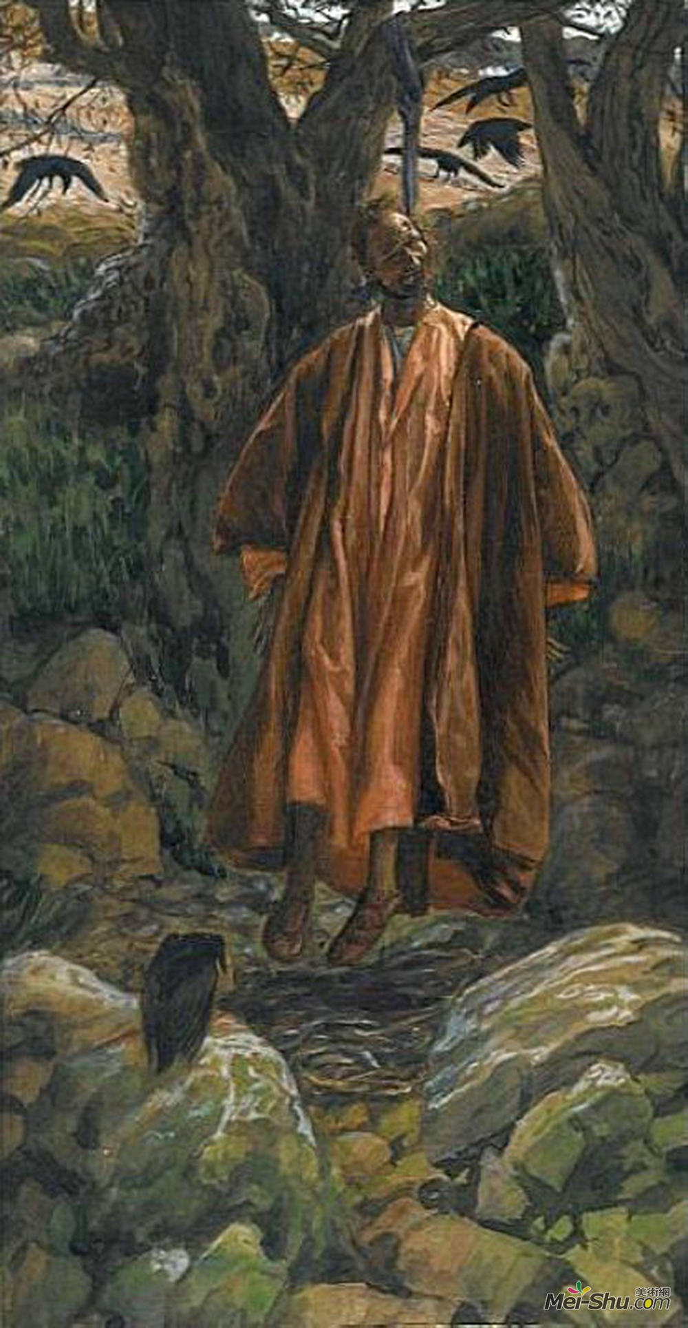 詹姆斯·天梭(James Tissot)高清作品《Judas Hangs Himself, illustration for 'The Life of C》