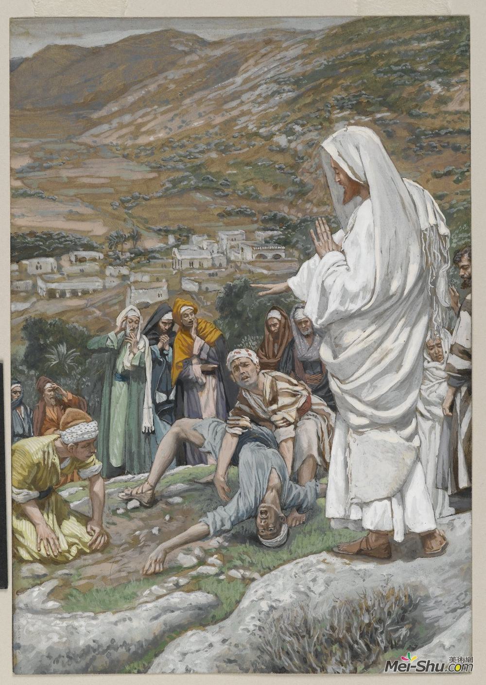 詹姆斯·天梭(James Tissot)高清作品《泰伯山脚下的被遗忘的男孩》