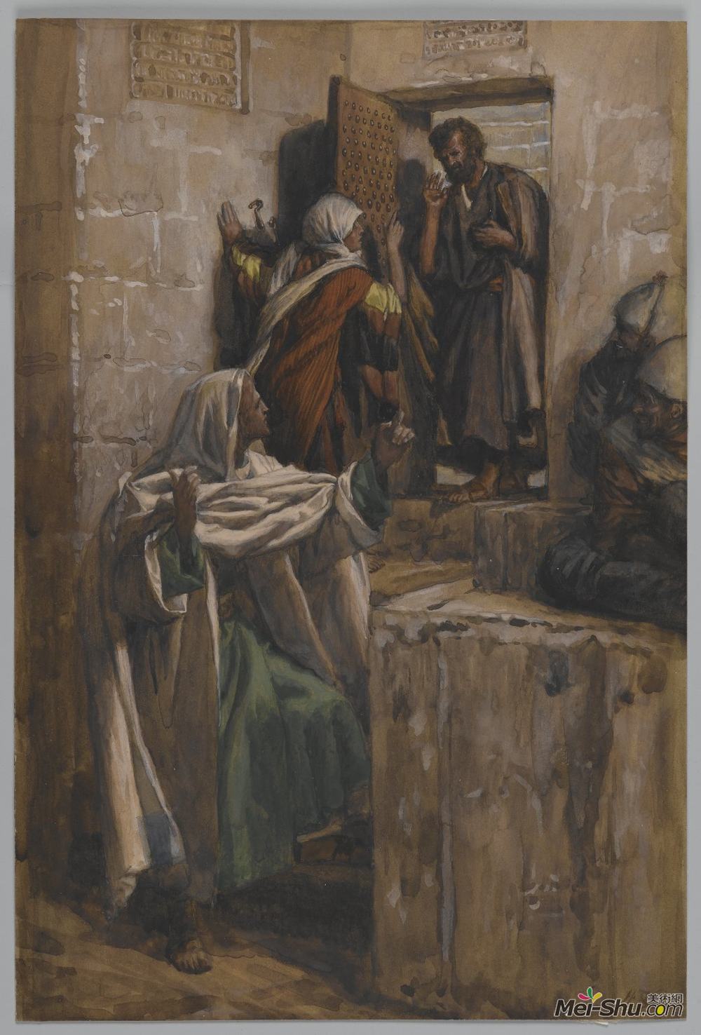 詹姆斯·天梭(James Tissot)高清作品《第一次拒绝圣彼得》