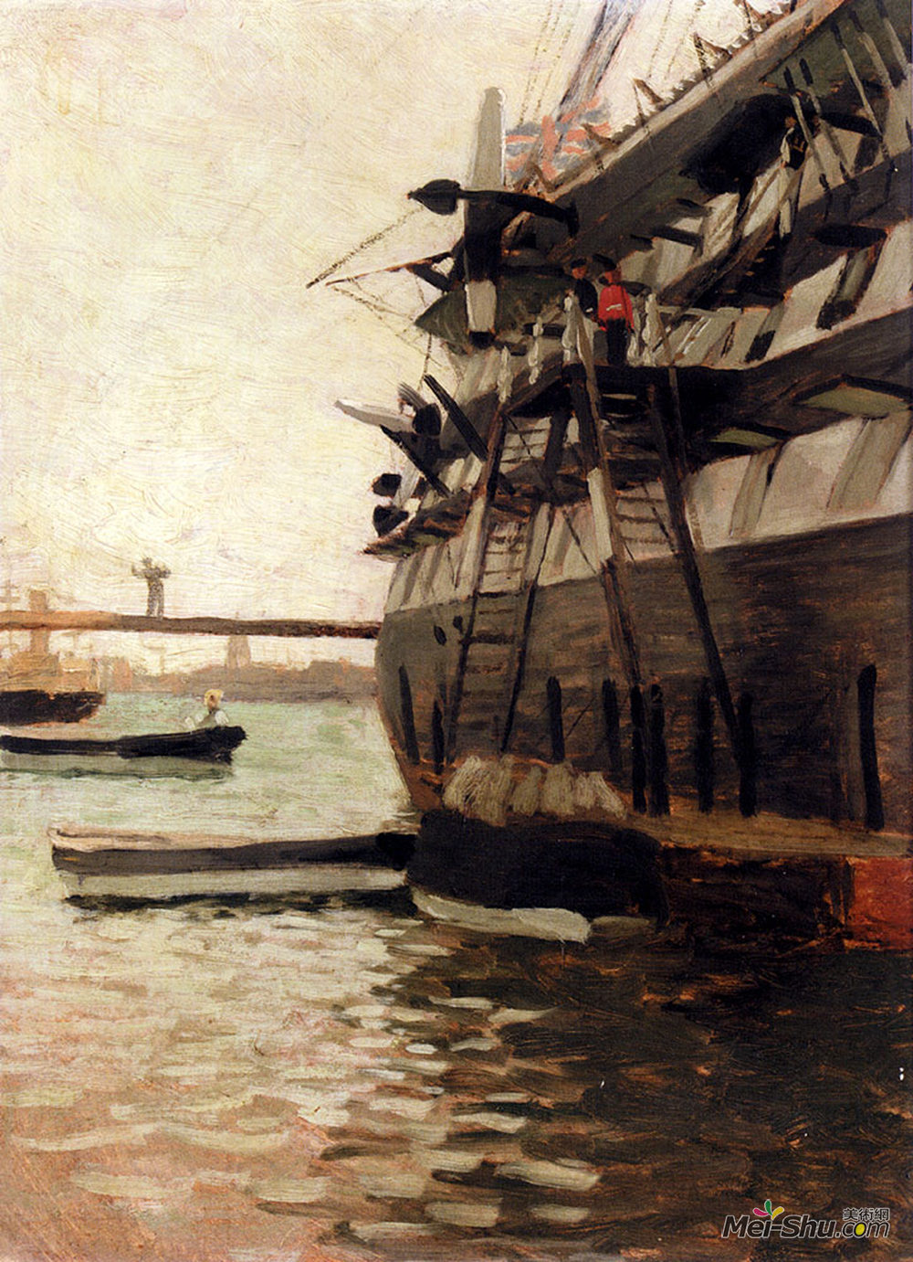 詹姆斯·天梭(James Tissot)高清作品《战舰的船体》