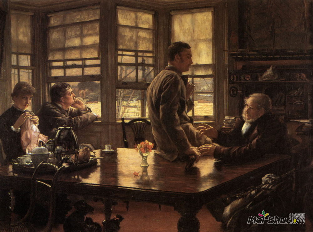 詹姆斯·天梭(James Tissot)高清作品《现代生活中的浪子：离别》
