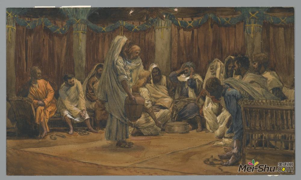 詹姆斯·天梭(James Tissot)高清作品《洗脚》