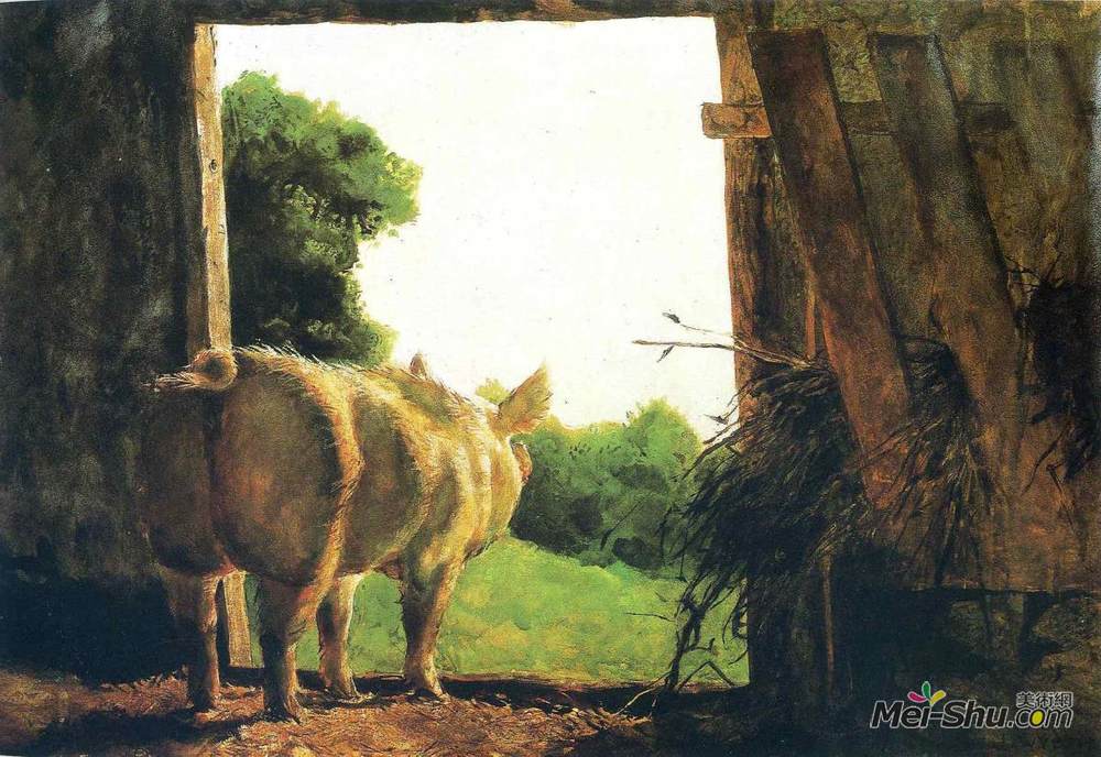 杰米·韦思(Jamie Wyeth)高清作品《夏天的小宝贝》