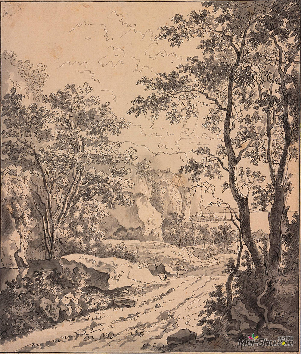 简·德克斯兹(Jan Dirksz Both)高清作品《意大利风景，在安科纳和Sinigaglia之间》
