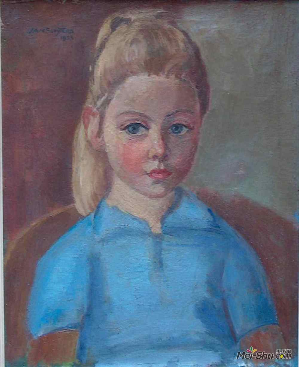 简·斯鲁伊特斯(Jan Sluyters)高清作品《画家孙女安妮画像》