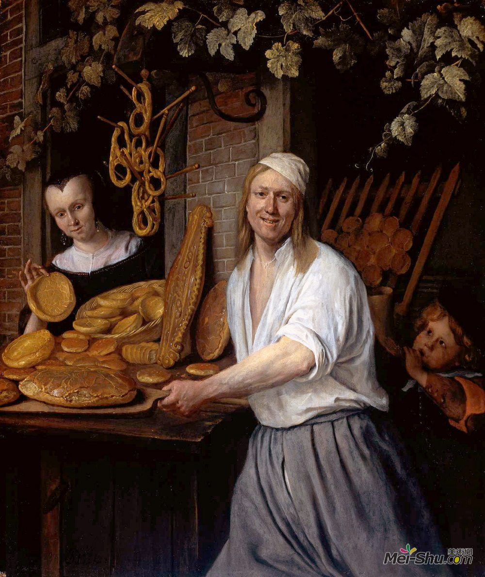 扬·斯蒂恩(Jan Steen)高清作品《Baker Oostwaert and his wife》