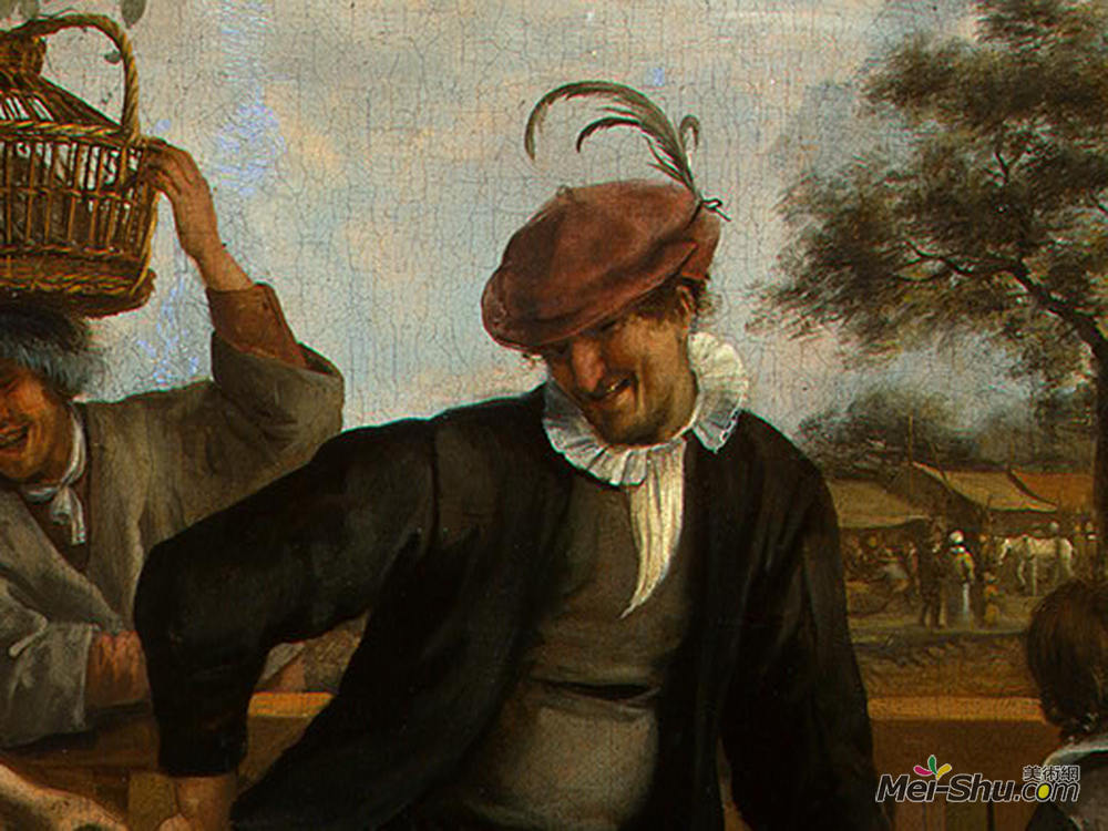扬·斯蒂恩(Jan Steen)高清作品《舞伴（细节）》