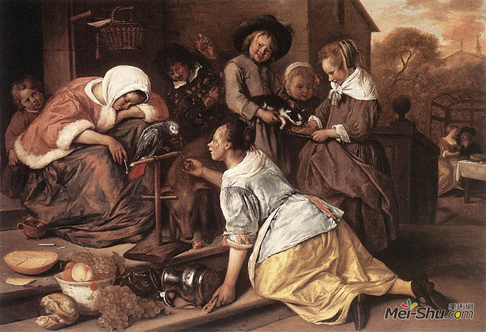 扬·斯蒂恩(Jan Steen)高清作品《放纵效应》