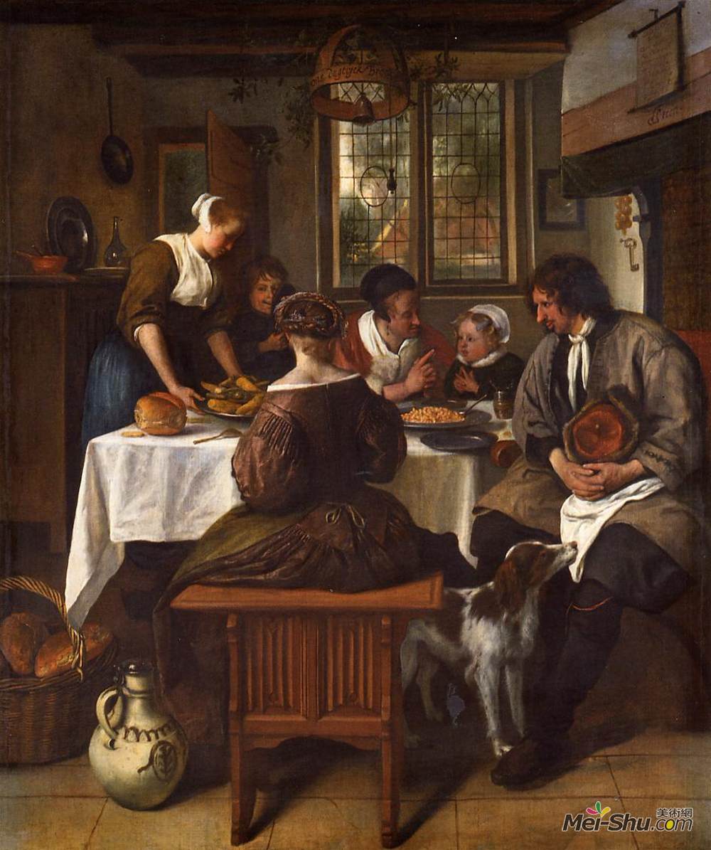 扬·斯蒂恩(Jan Steen)高清作品《餐前祷告》