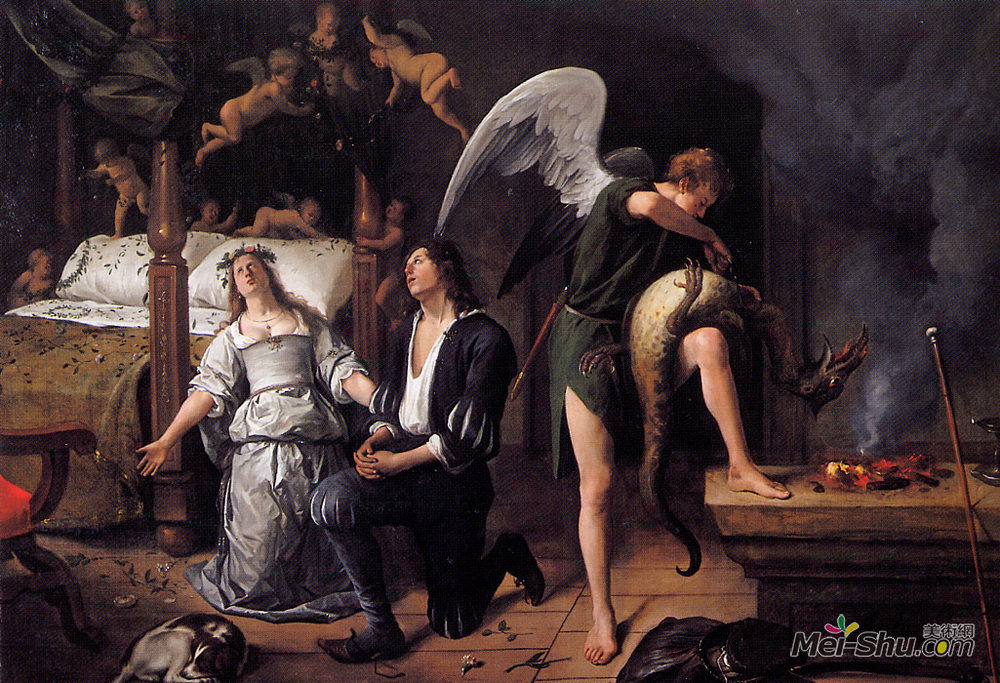 扬·斯蒂恩(jan steen)高清作品《莎拉和托拜厄斯的婚礼》