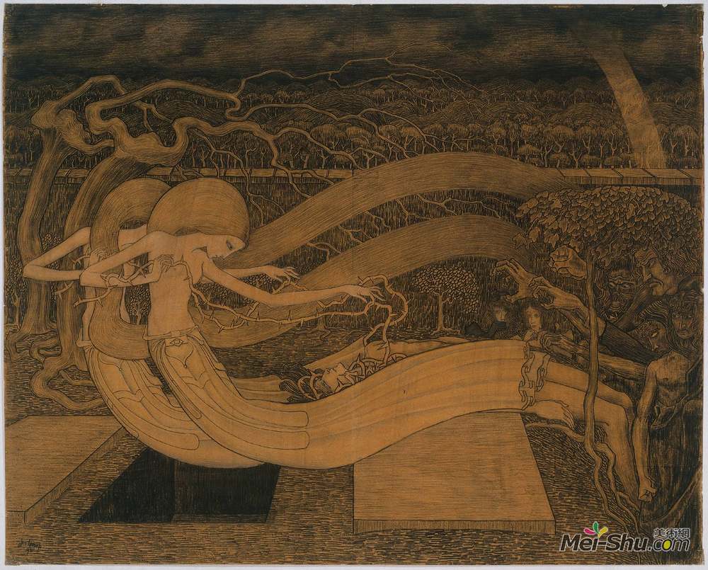 简·托罗普(Jan Toorop)高清作品《哦，坟墓，你的胜利在哪里？》